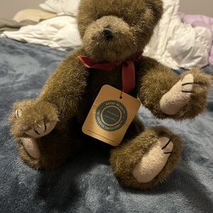 Boyds Bears Brown Plush with Red Accents